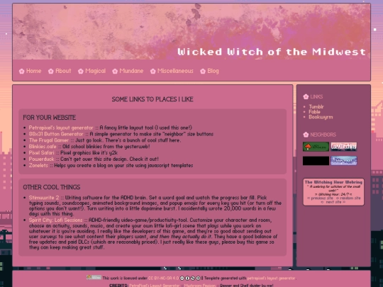links screenshot