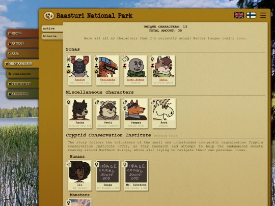 en/characters screenshot