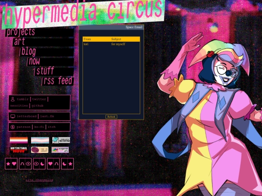 space-email screenshot