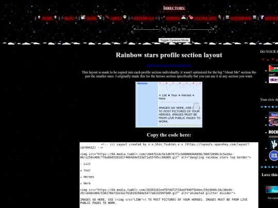 rainbowstarsprofilesection screenshot