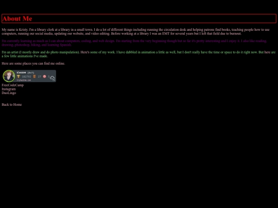 aboutme screenshot