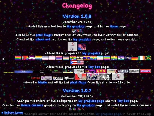 Changelog screenshot