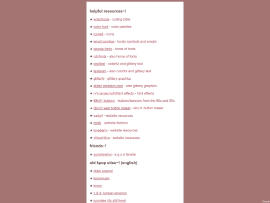 links screenshot