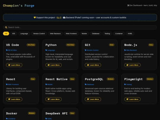 dev-dashboard screenshot