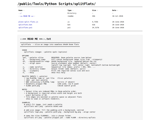 files/Tools/Python Scripts/splitFlats screenshot