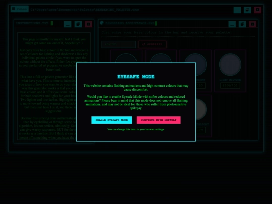 Artist Resource Pages/PaletteGenerator screenshot