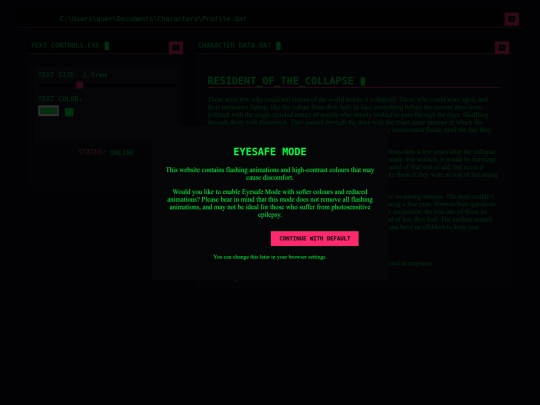 stories pages/short stories/EyeOfTheCollapse screenshot