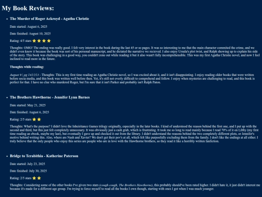 reviews screenshot