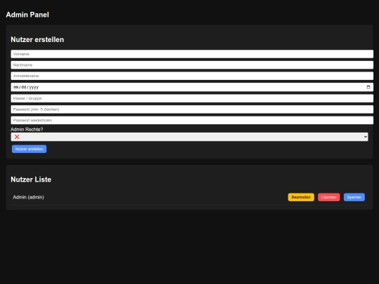 admin screenshot