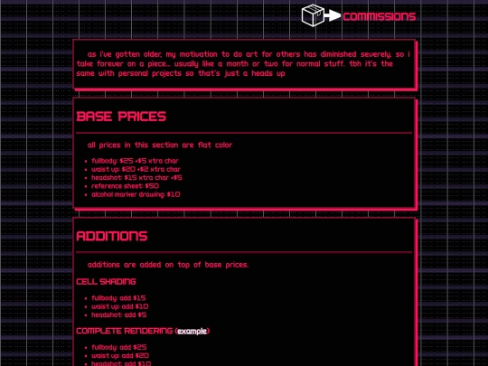 commissions screenshot