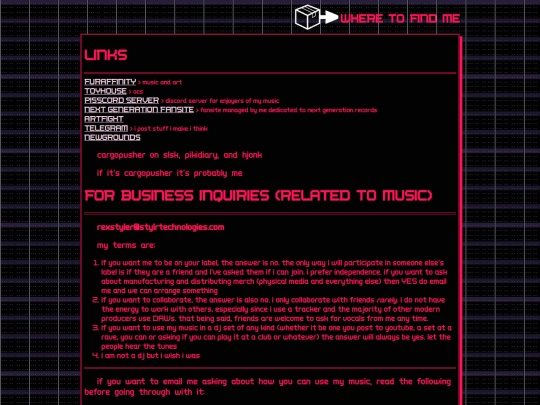 links screenshot