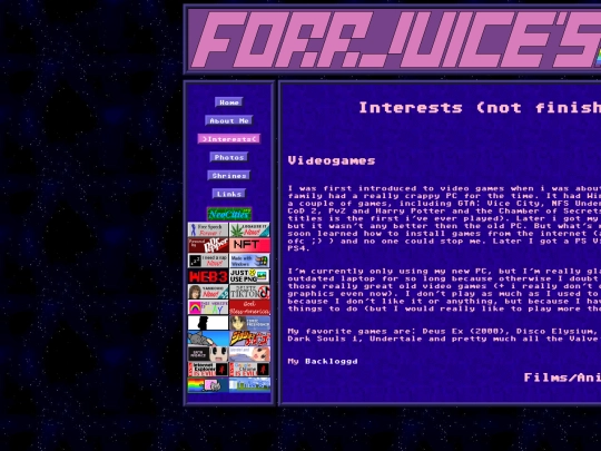 interests screenshot