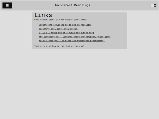 links screenshot