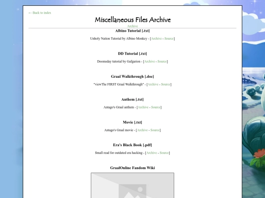 graal/html/miscellaneous screenshot
