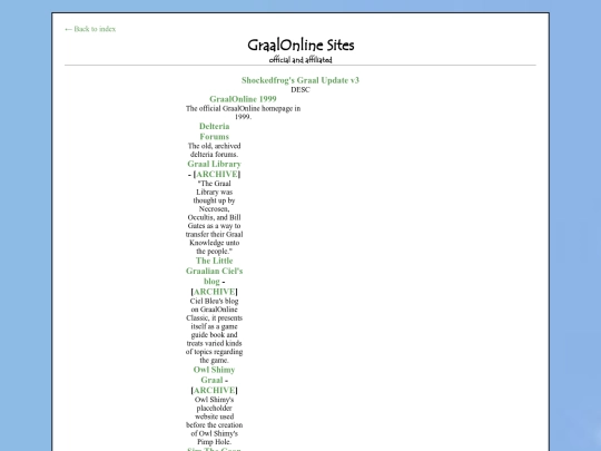 graal/html/sites screenshot