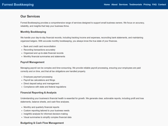 services screenshot