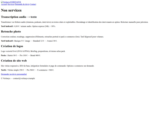 services screenshot