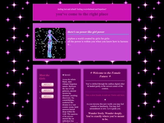 welcometogirlworld/homepage/homepage screenshot