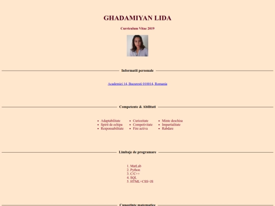CV screenshot