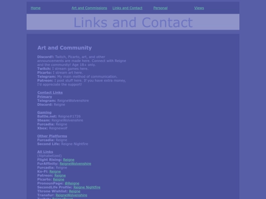 links-and-contact screenshot