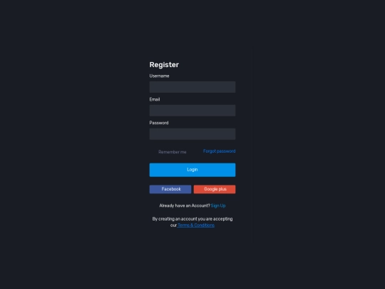 pages/forms/register screenshot