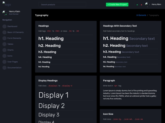 pages/forms/typography screenshot
