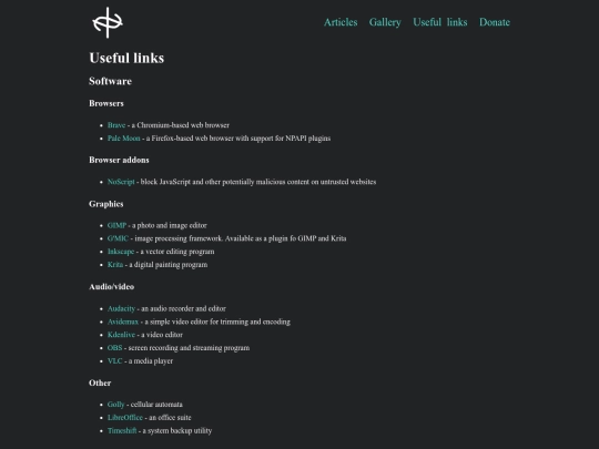 links screenshot