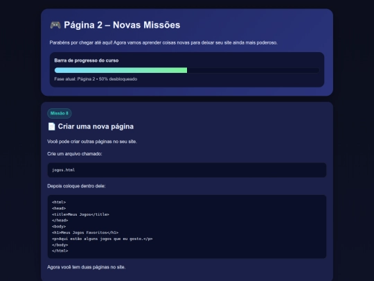 aprendendosites/missoes2 screenshot