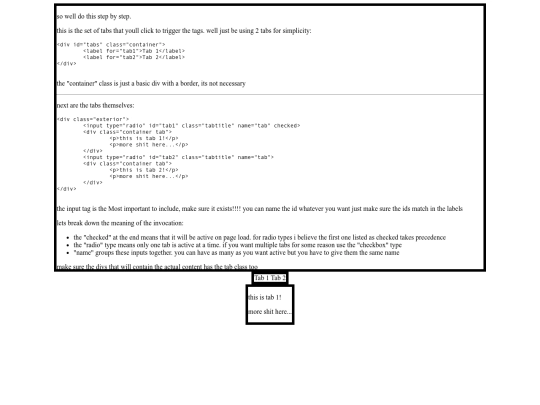 sandbox/CSS Tabs Example screenshot
