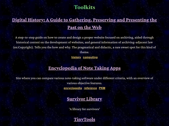 directory/toolkits screenshot