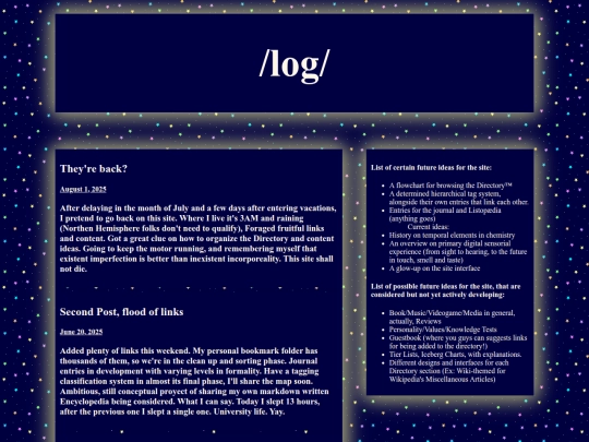 log screenshot