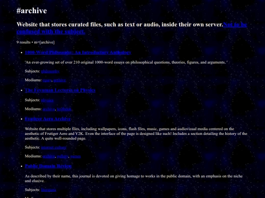 tags/medium/archive screenshot