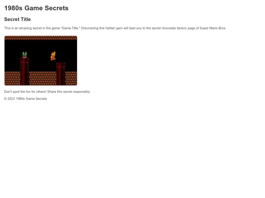 chocolatefactory screenshot