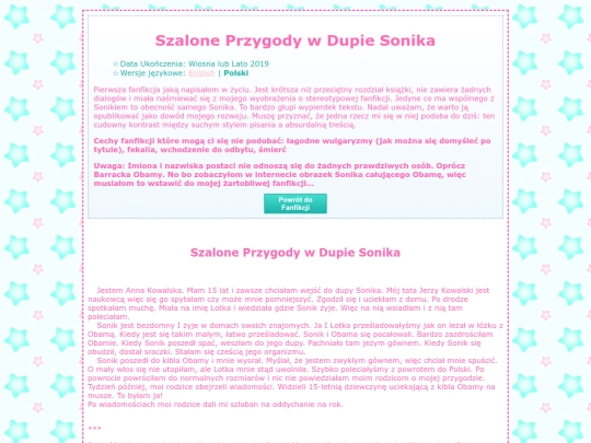 fanfic/pl/szalone-przygody-w-dupie-sonika screenshot
