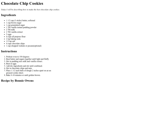 Recipe screenshot