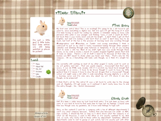 Diary screenshot
