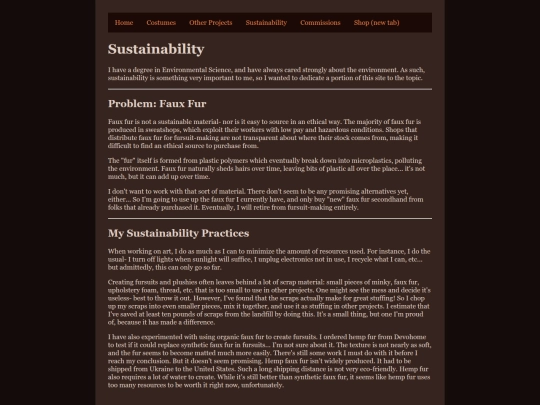sustainability screenshot