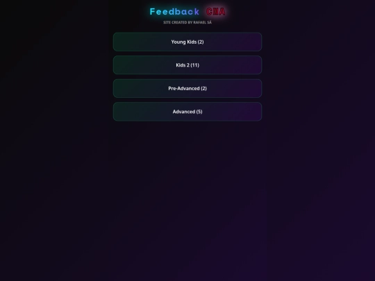 feedback screenshot
