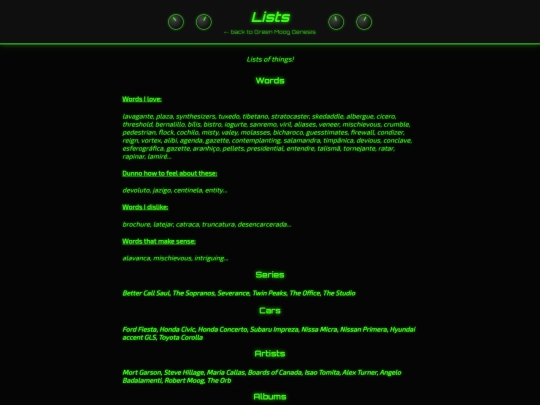 lists screenshot