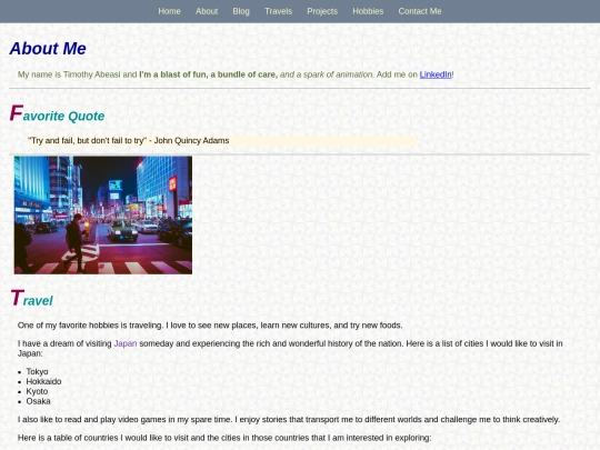 WebTech/aboutme screenshot