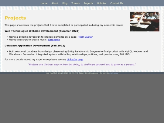 WebTech/projects screenshot