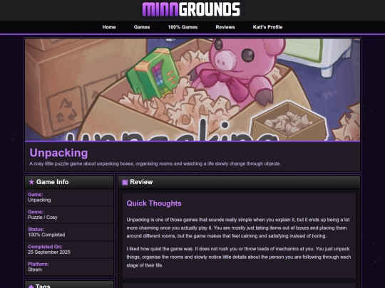 reviews/unpacking screenshot