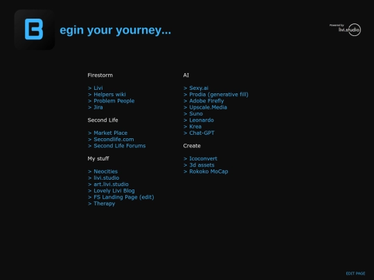 startpage/links screenshot