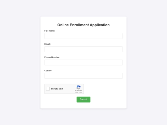 Enrollment screenshot