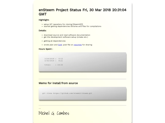 status screenshot