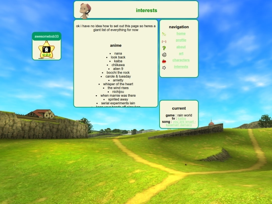 interests screenshot