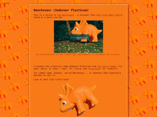 shrines/benchosaur screenshot