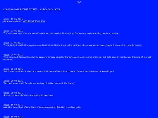 log screenshot