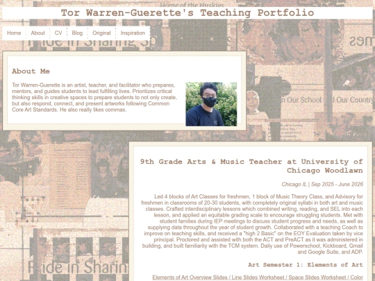 CV/teaching screenshot