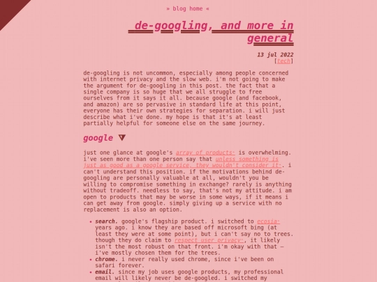 blog/degoogle screenshot